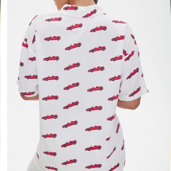 Forever 21 Barbie Pink Convertible White Oversized Shirt - Picture 6 of 9